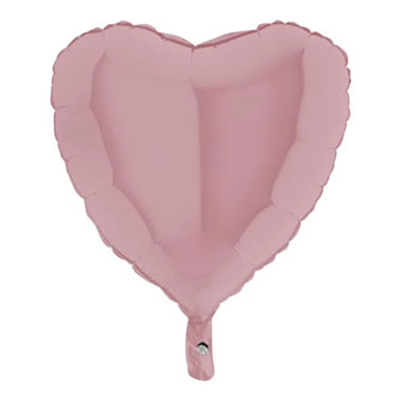 18"/Ø46cm Herz Folienballon Uni | Matte Satin Pink