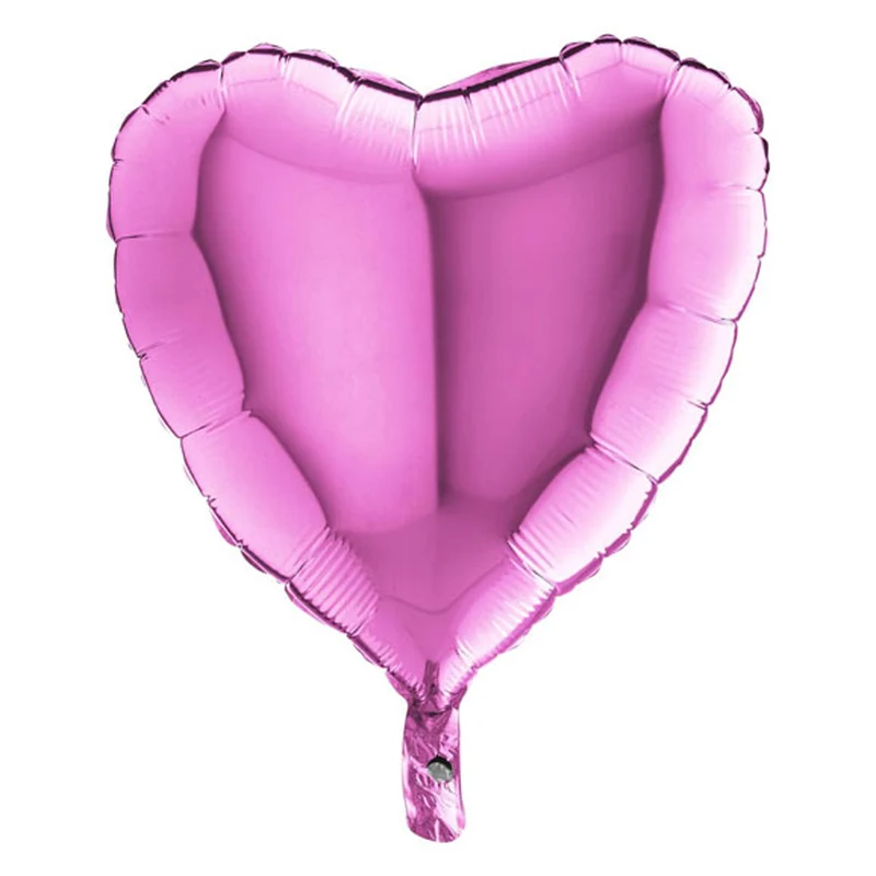 18"/Ø46cm Herz Folienballon Uni | Fuchsia