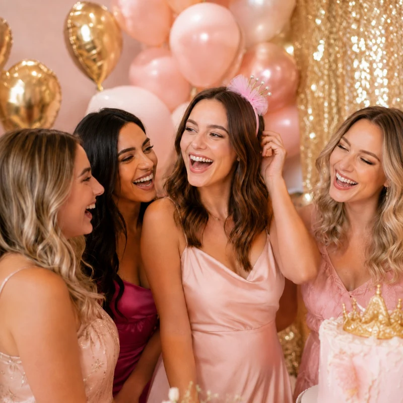 Haarreif mit Glitzer Krone und Perlen zum Prinzessin Kostüm | Rosa