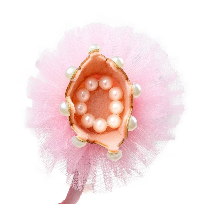 Haarreif mit Glitzer Krone und Perlen zum Prinzessin Kostüm | Rosa