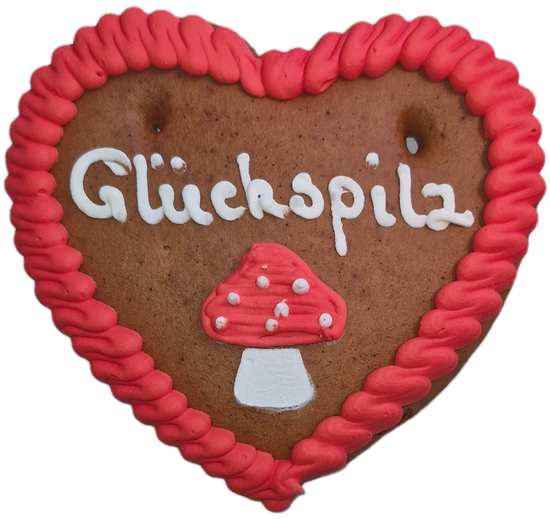Lebkuchenherz S (17x15cm), Glückspilz