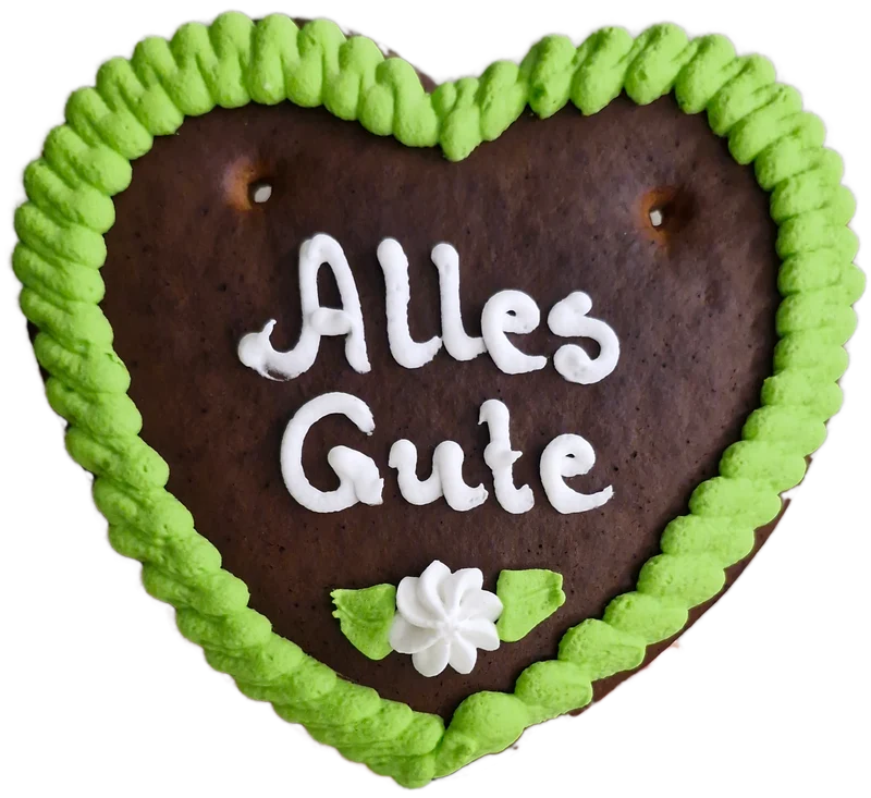 Lebkuchenherz S (17x15cm), Alles Gute