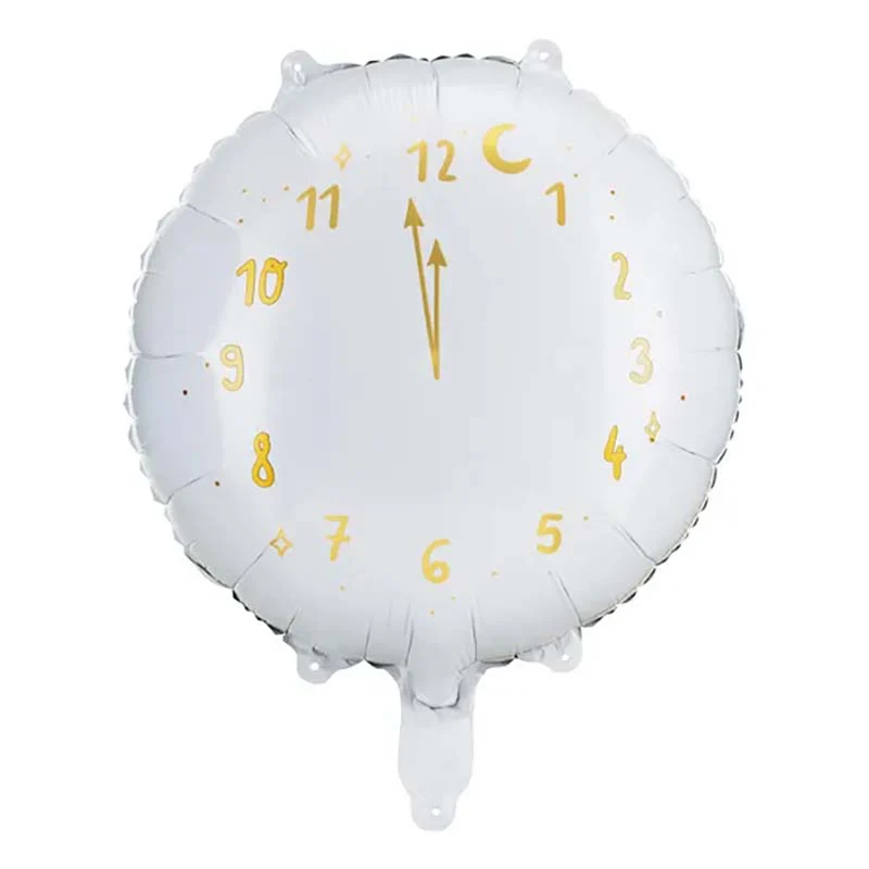 18"/Ø45cm Folienballon "Happy New Year" Uhr