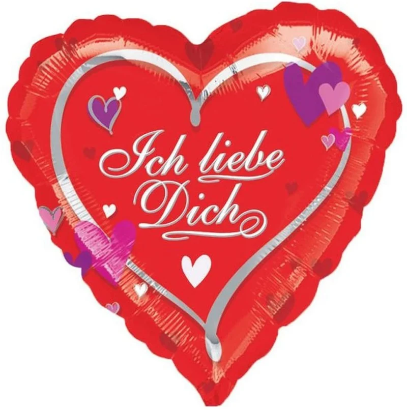 18"/Ø43cm Herz Folienballon "Ich liebe dich"