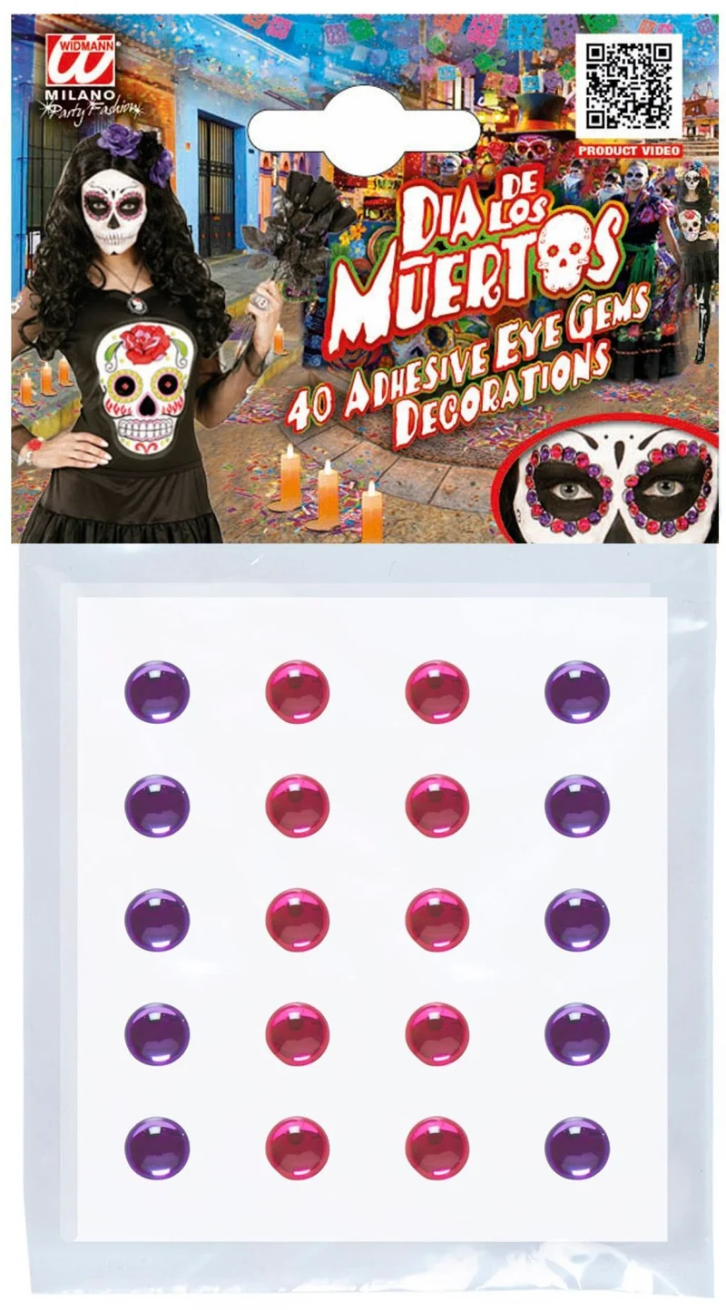 Glitzer Schmucksteine "Dias de los Muertos" | Pink/Lila