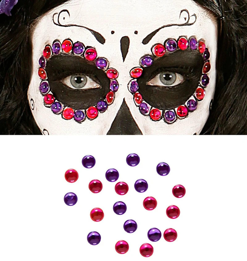 Glitzer Schmucksteine "Dias de los Muertos" | Pink/Lila