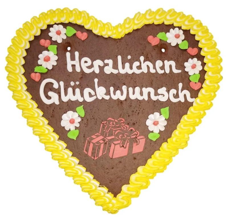 Lebkuchenherz XL (36x34cm), Herzlichen Glückwunsch