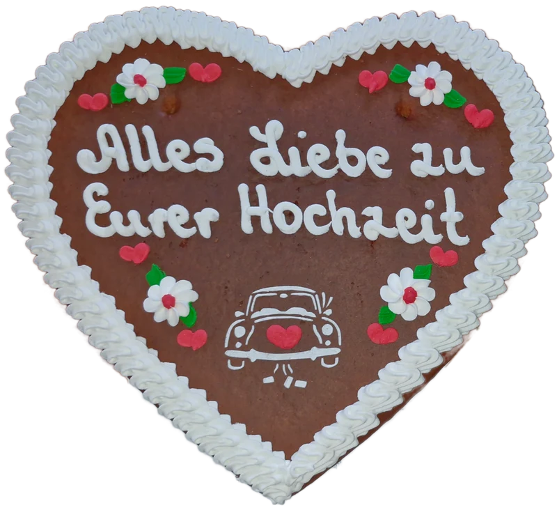 Lebkuchenherz XL (36x34cm), Alles Liebe zu Eurer Hochzeit
