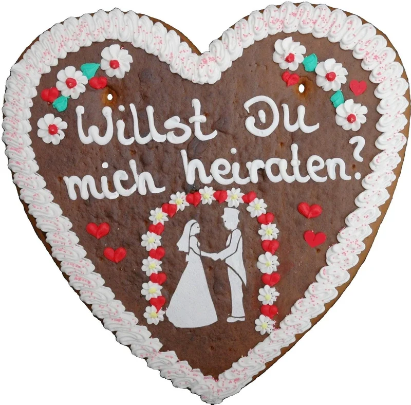 Lebkuchenherz XXL (46x43cm), Willst Du mich heiraten ?
