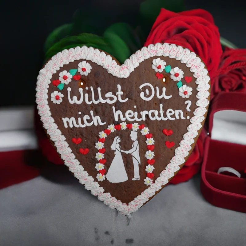 Lebkuchenherz XXL (46x43cm), Willst Du mich heiraten ?