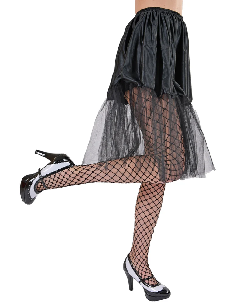 Petticoat Damen Tüllrock - Länge 60 cm | Schwarz
