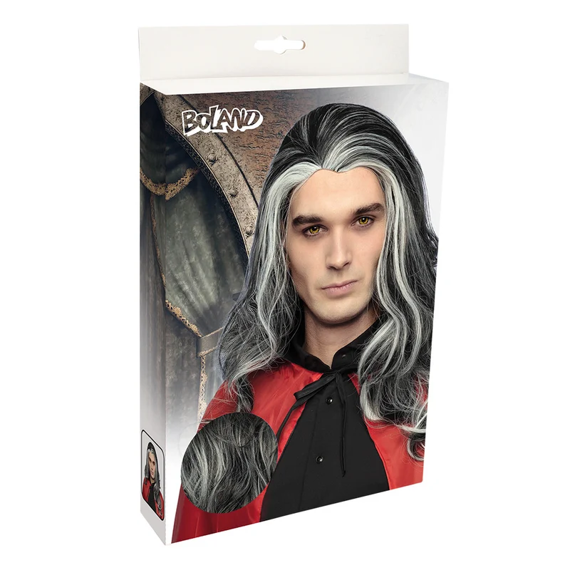 Vampir Perücke "Louis" für Herren - 86083 | Schwarz/Weiß