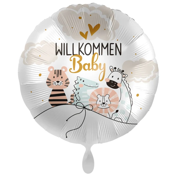 18"/Ø43cm Folienballon "Willkommen Baby"