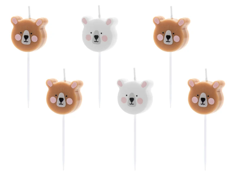 Geburtstagskerzen Bärchen | 3 cm - 6 Stk.