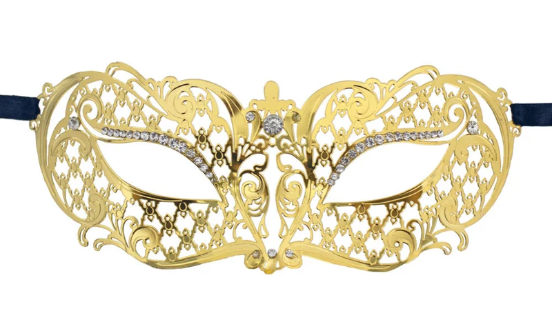 Schmetterling Augenmaske Melissa - Gold mit Strasselementen