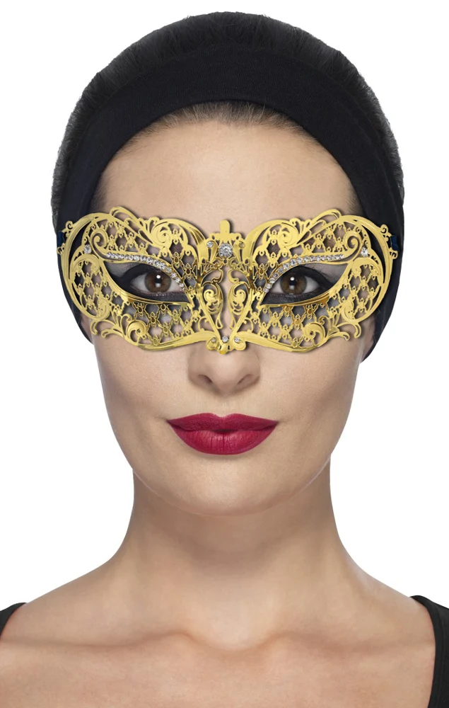 Schmetterling Augenmaske Melissa - Gold mit Strasselementen