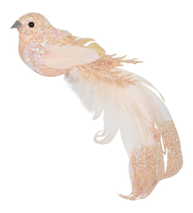 Deko-Vogel Weihnachtsbaumschmuck | 16 x 4 cm | Rosa & Clip | 16507