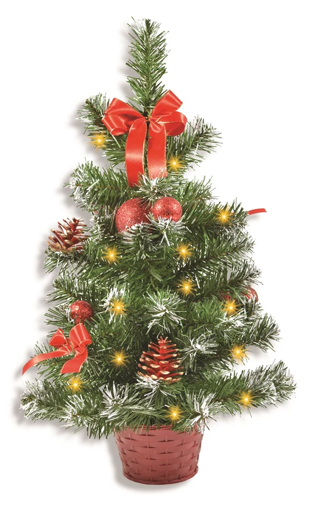 Geschmückter Weihnachtsbaum mit 20er LED Lichterkette - 50cm | 20259 - Rot