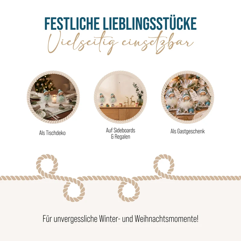 Engel Figuren 2er Set – 10 cm in Mint und Silber mit Federrock