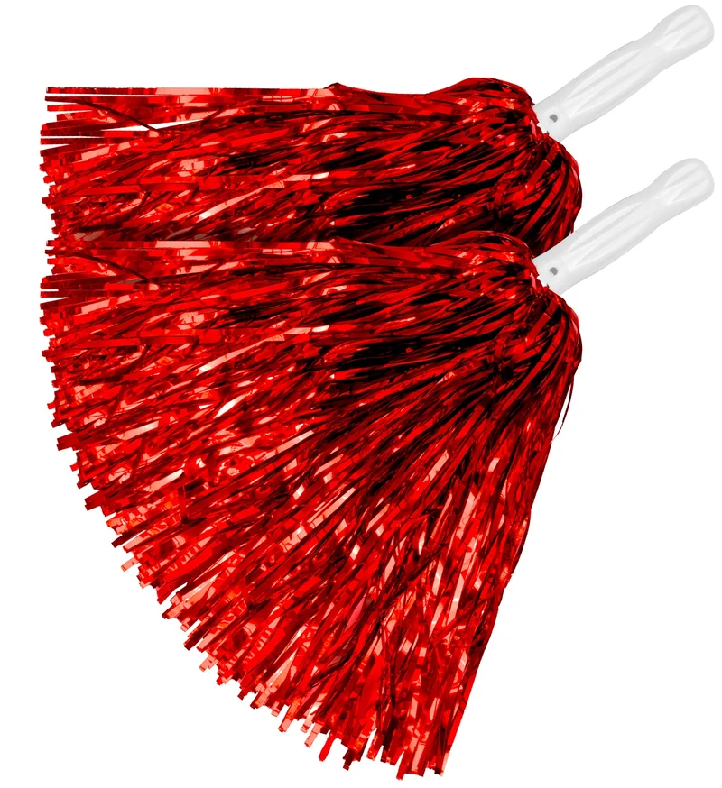 Cheerleader Pompon 2 Stück | Metallic Rot