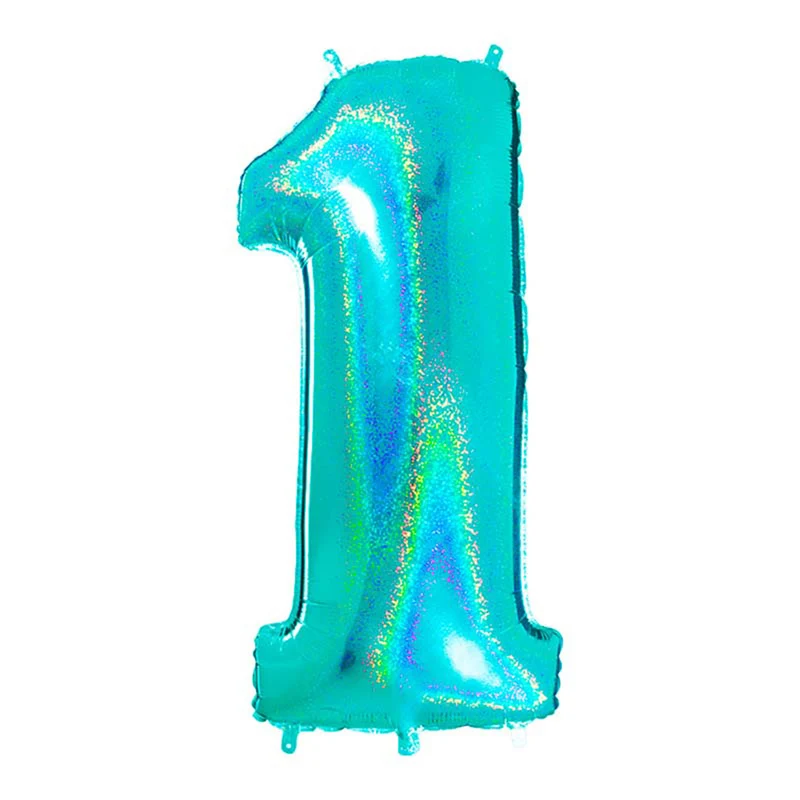 Riesenzahl Folienballon 40"/102cm | Holo Tiffany