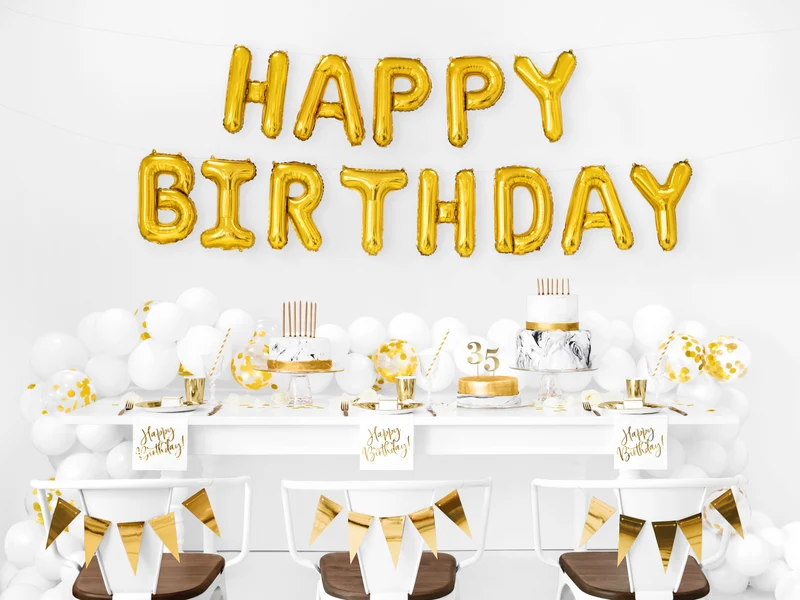 Servietten "Happy Birthday Gold" 20Stk./33x33cm