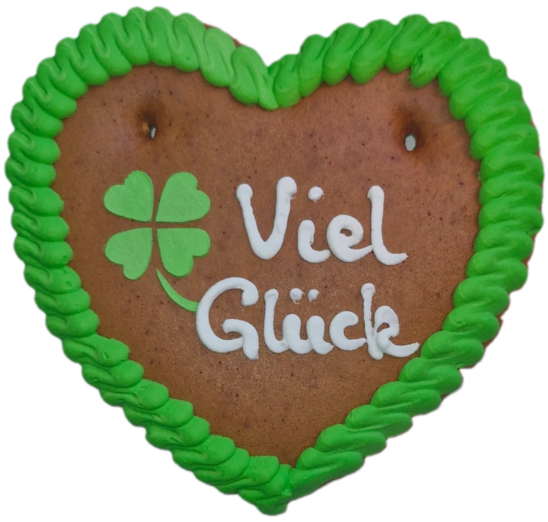 Lebkuchenherz S (17x15cm), Viel Glück