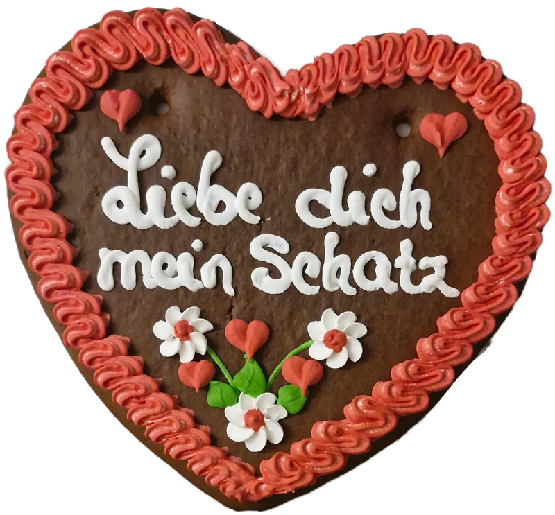 Lebkuchenherz L (27x28cm), Liebe dich mein Schatz