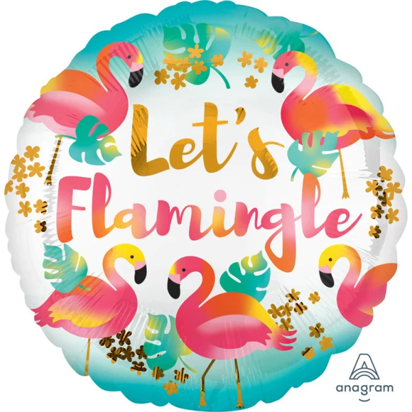 18"/Ø45cm Folienballon "Let's Flamingle"