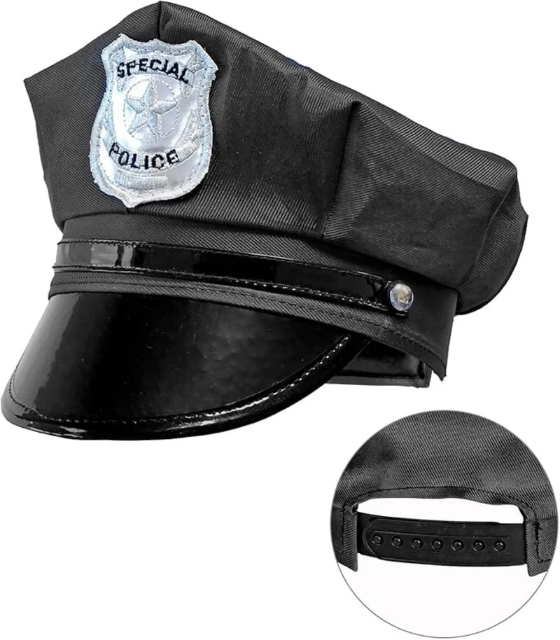 Polizei Mütze für Erwachsene | Schwarz