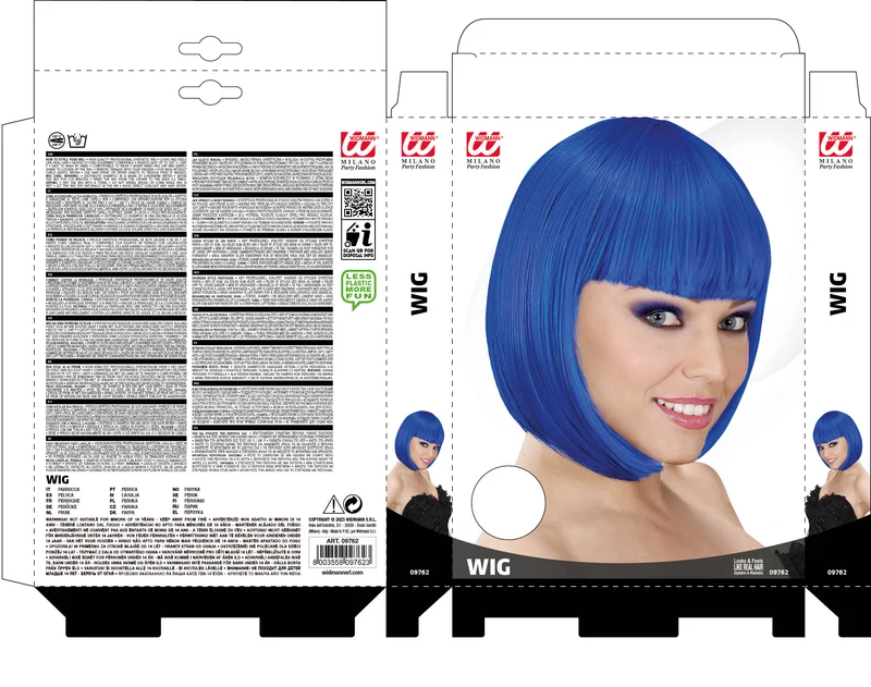 Perücke "Lou Lou" für Damen | Blau
