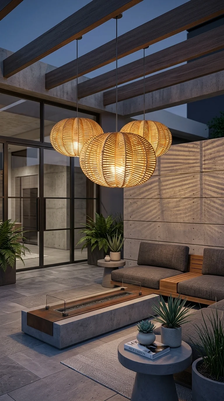 PALAVEE Star Shaped Rattan Pendant Light