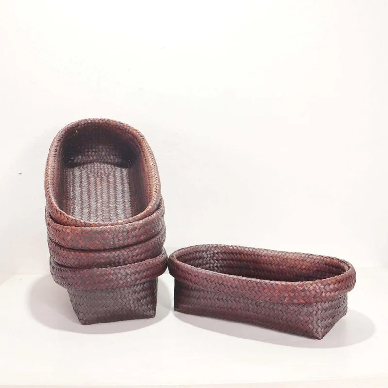 Nattalee Oval Pandanus Basket Brown