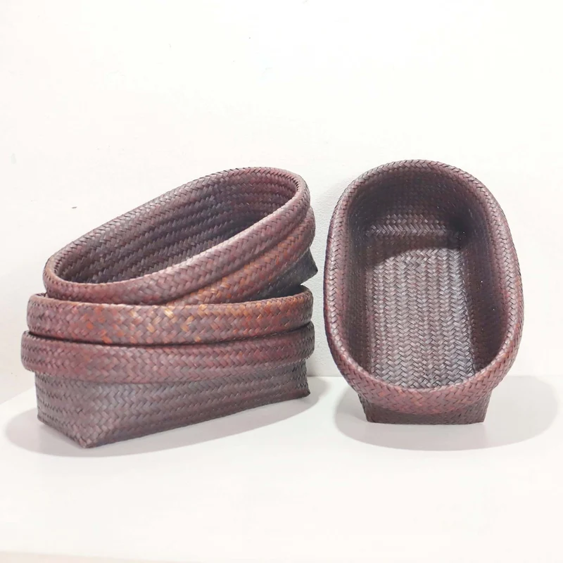 Nattalee Oval Pandanus Basket Brown