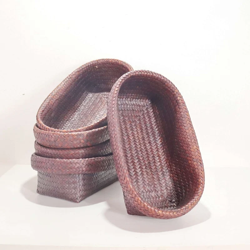 Nattalee Oval Pandanus Basket Brown
