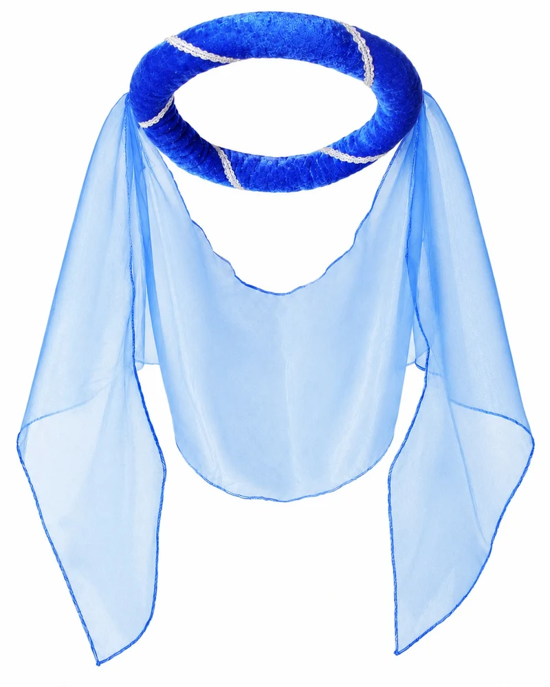 Mittelalter Haarband "Helena" mit Schleier für Mädchen | Blau