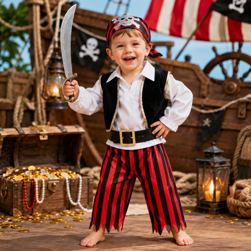 Baby Piraten Kostüm | Seeräuber Anzug mit Bandana