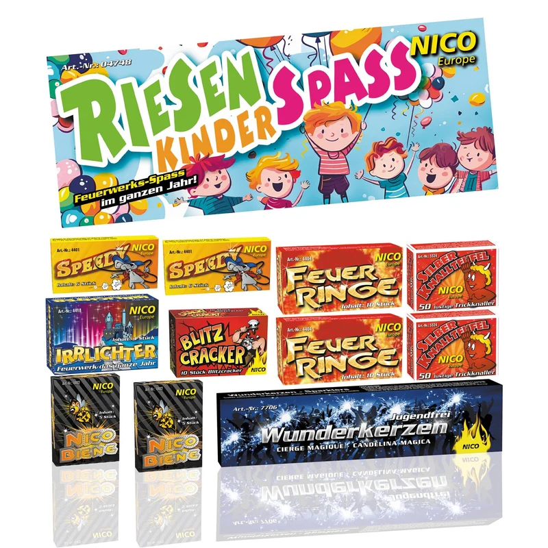 Feuerwerk "Riesen Kinderspass" | 11 Schachteln im Set