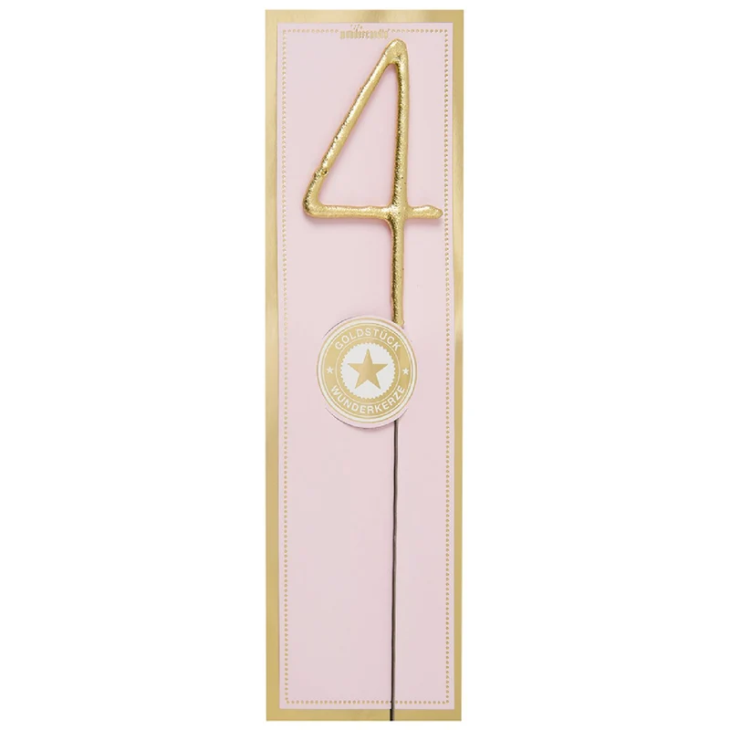Wunderkerze Zahl Classic 4 6,5cm 35s | Gold