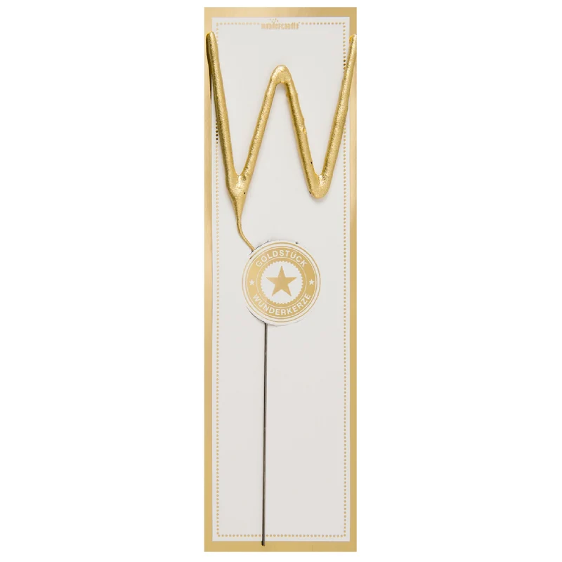 Wunderkerze Buchstabe Classic W 6,5cm 35s | Gold