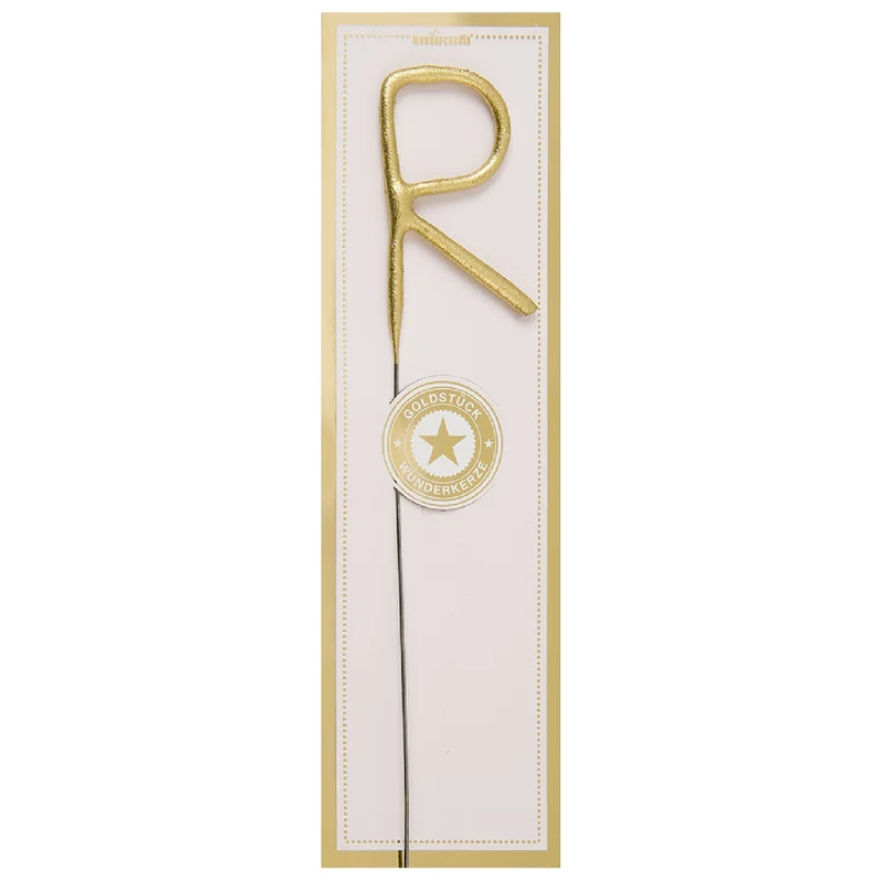 Wunderkerze Buchstabe Classic R 6,5cm 35s | Gold
