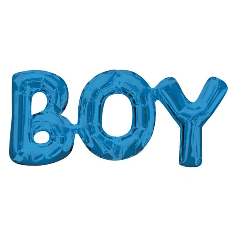 14"/Ø36cm Ballongirla+D187:D255nde "BOY" 50x22cm | Blau Babyparty Dekoration für Jungs