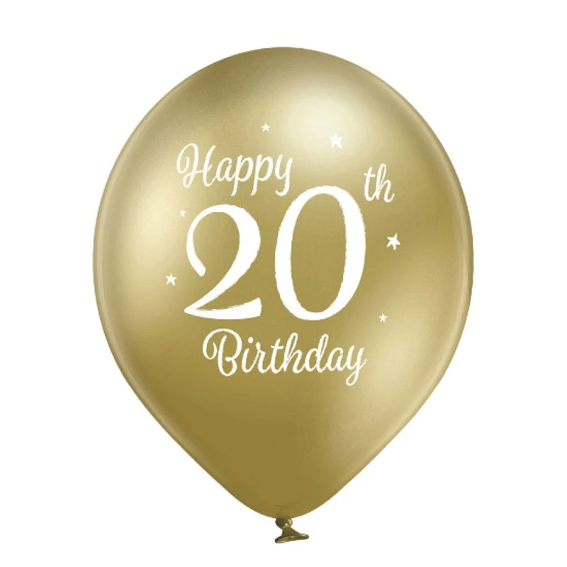 Luftballon Ø30cm Happy 20th Birthday | 6 Stk.