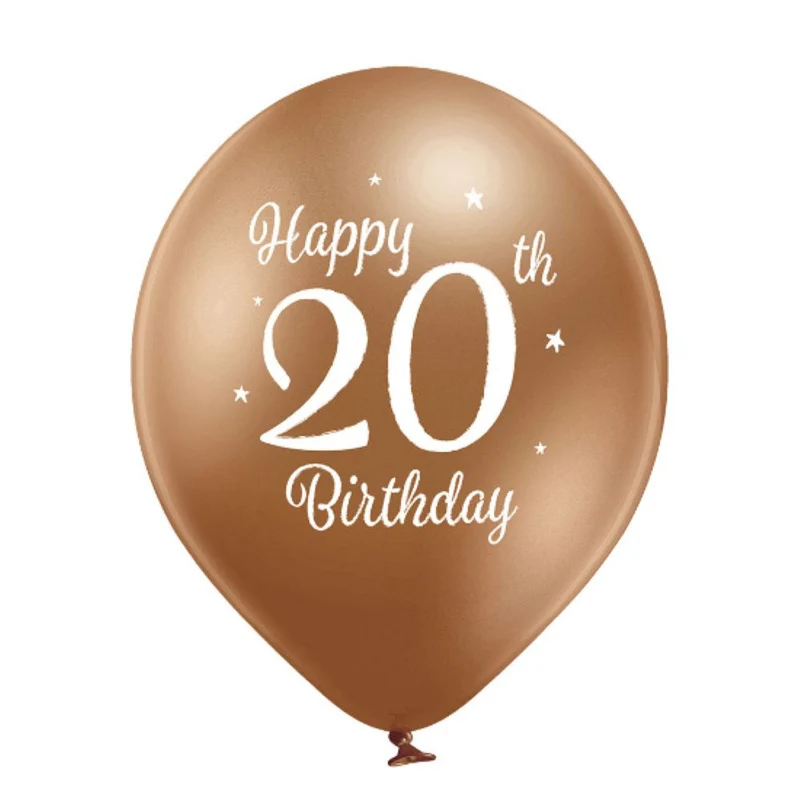 Luftballon Ø30cm Happy 20th Birthday | 6 Stk.
