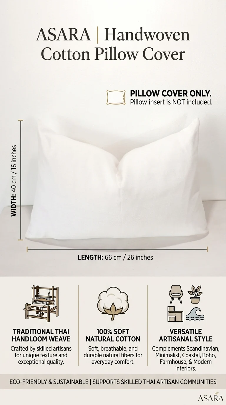 ASARA Hand Loom Natural Fiber Decorative Pillow Cover