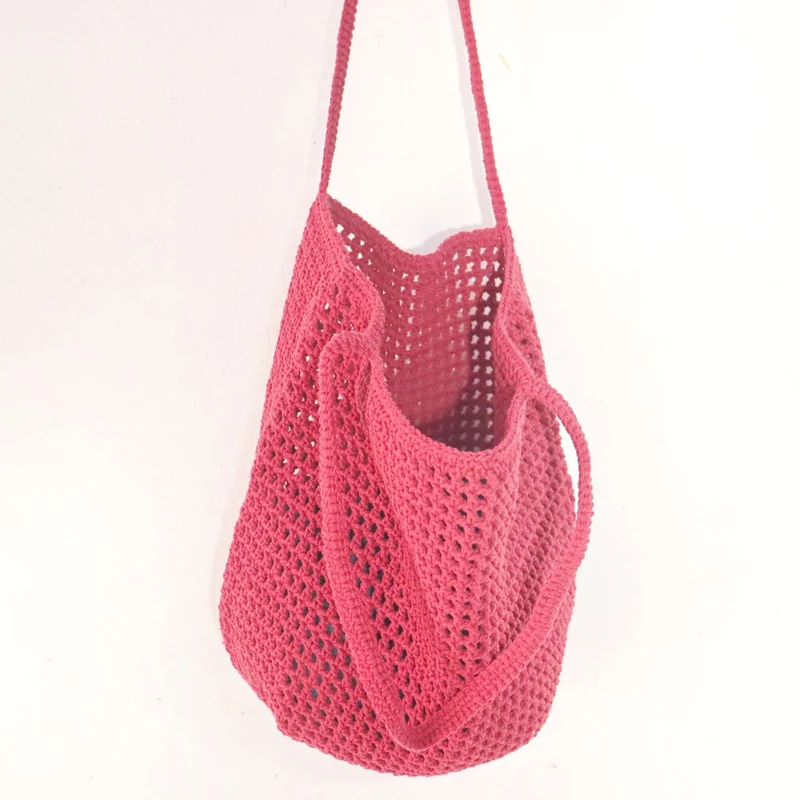 Red Crochet Shoulder Bag
