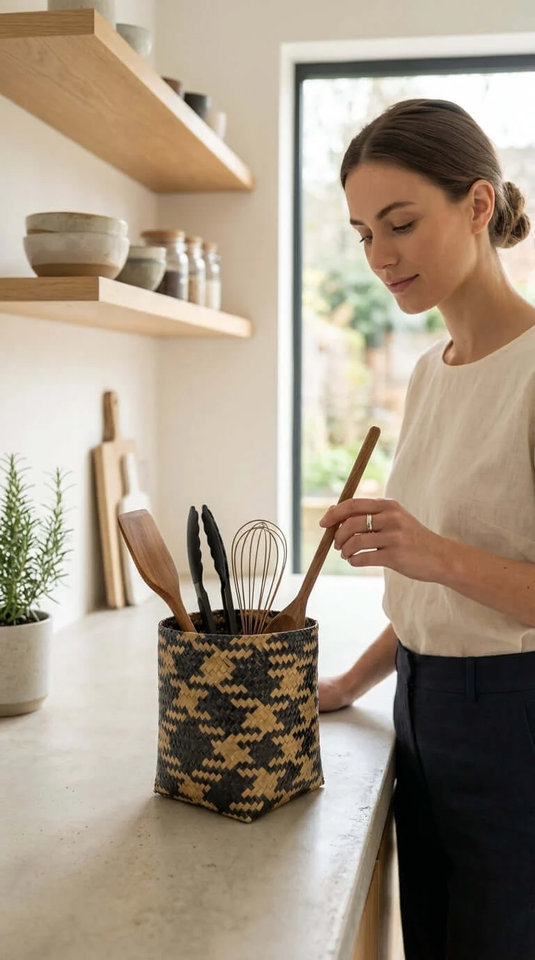 MA YA VEE Wicker Utensil Basket (Set of 2)