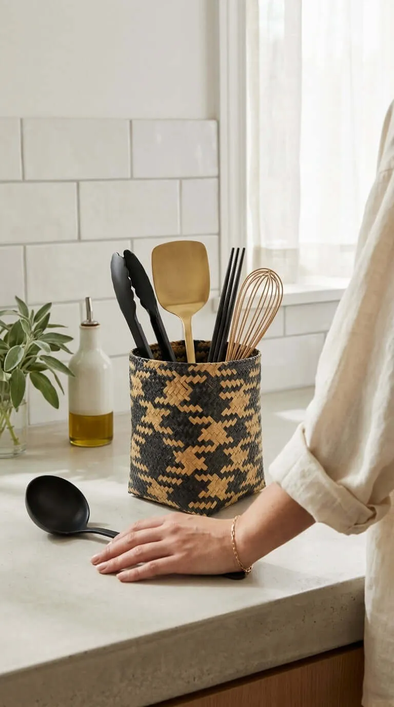MA YA VEE Wicker Utensil Basket (Set of 2)