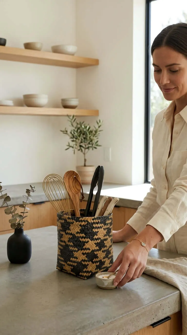 MA YA VEE Wicker Utensil Basket (Set of 2)
