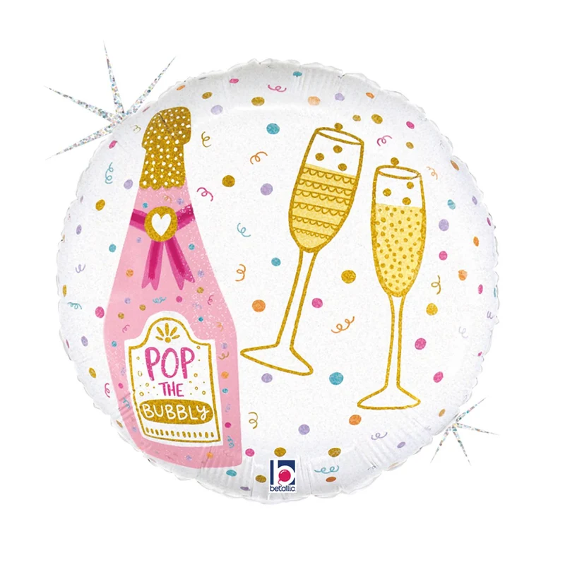 18"/Ø46cm Folienballon "Party time" Holografisch